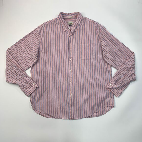 J Crew Shirt Mens XL Extra Large Bellini Pink Striped Classic Fit Button Down - Picture 2 of 8